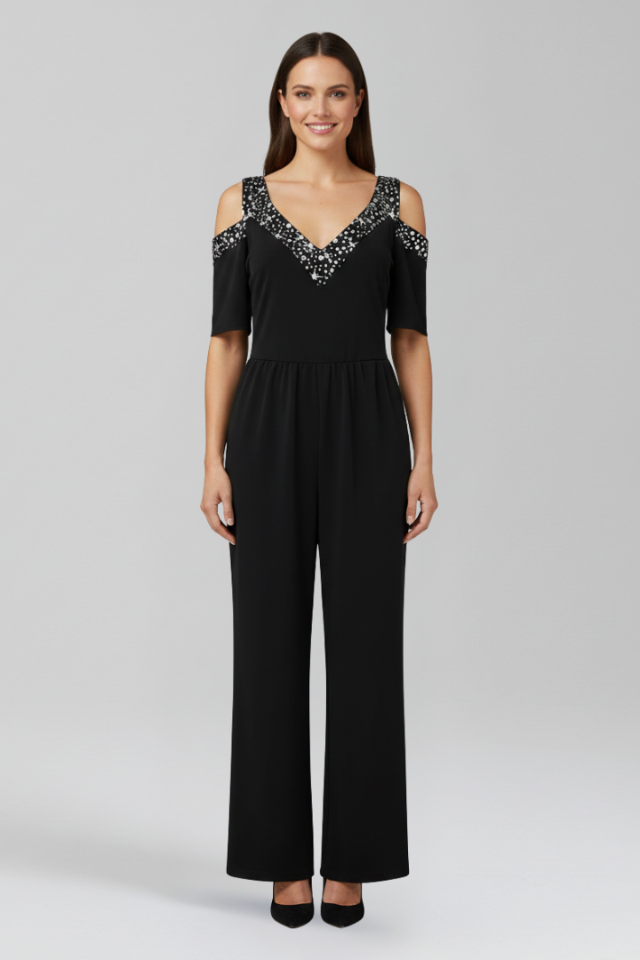 Women’s Jumpsuit with Off-Shoulder Neckline and Wide Legs