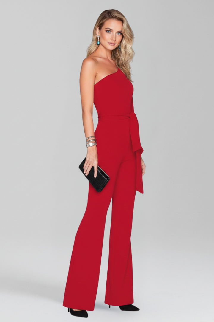 Women’s Jumpsuit with One Shoulder and Long Sleeve