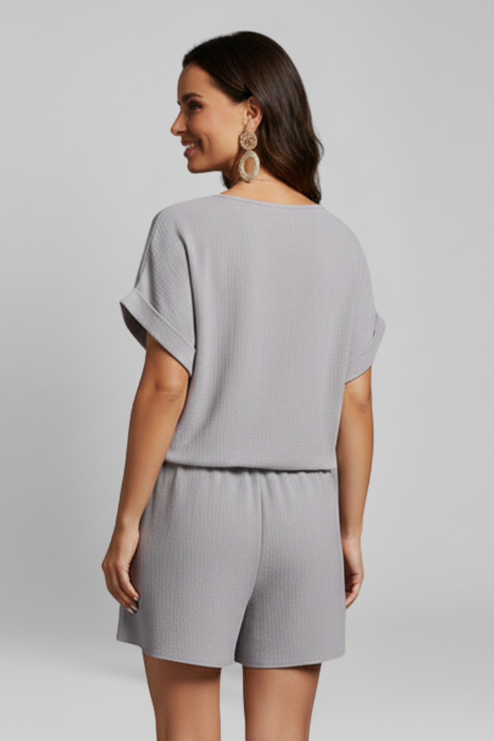 Women’s Jumpsuit with Round Neckline and Side Pockets