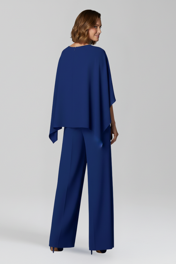 Women’s Jumpsuit with Round Neckline and Wide Legs