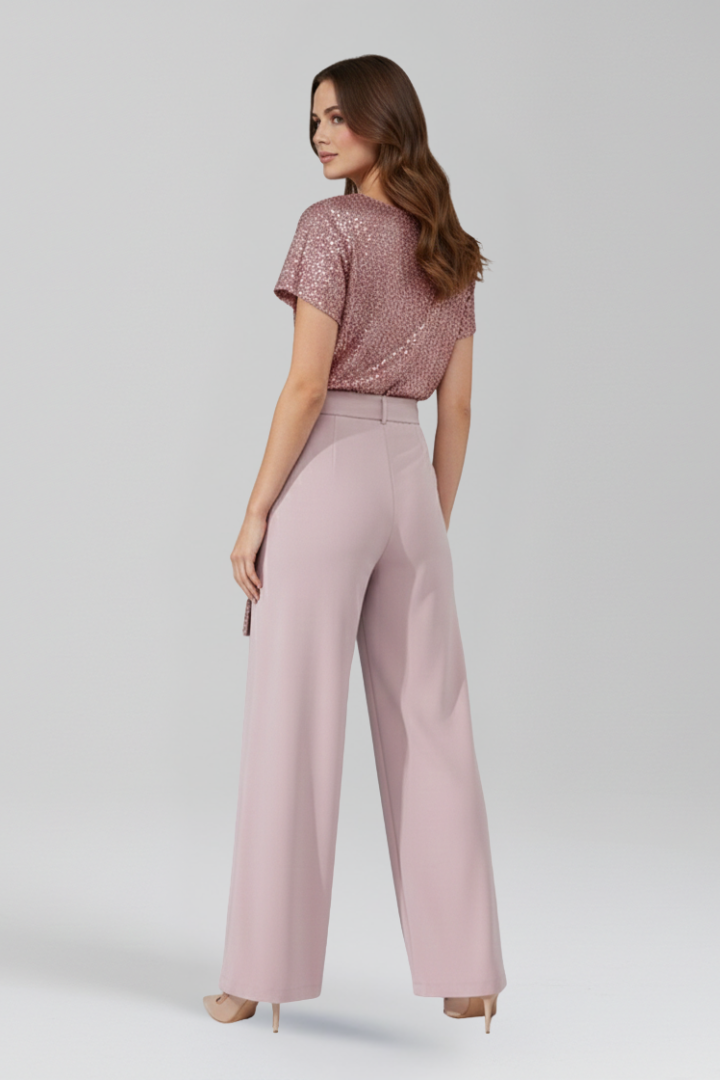Women’s Jumpsuit with Sequined Top and Wide Legs