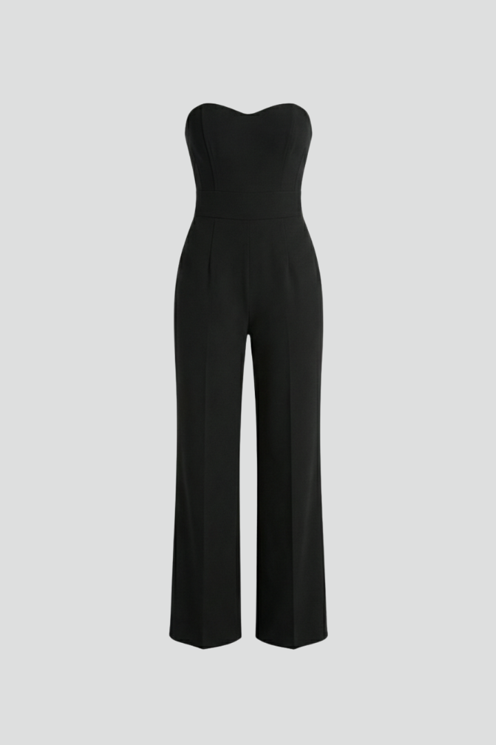 Women’s Jumpsuit with Strapless Neckline and Fitted Bodice