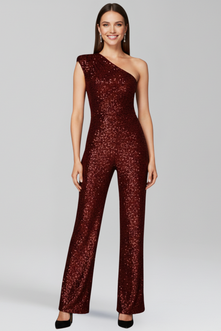Women’s Jumpsuit with Strapless Neckline and Textured Surface