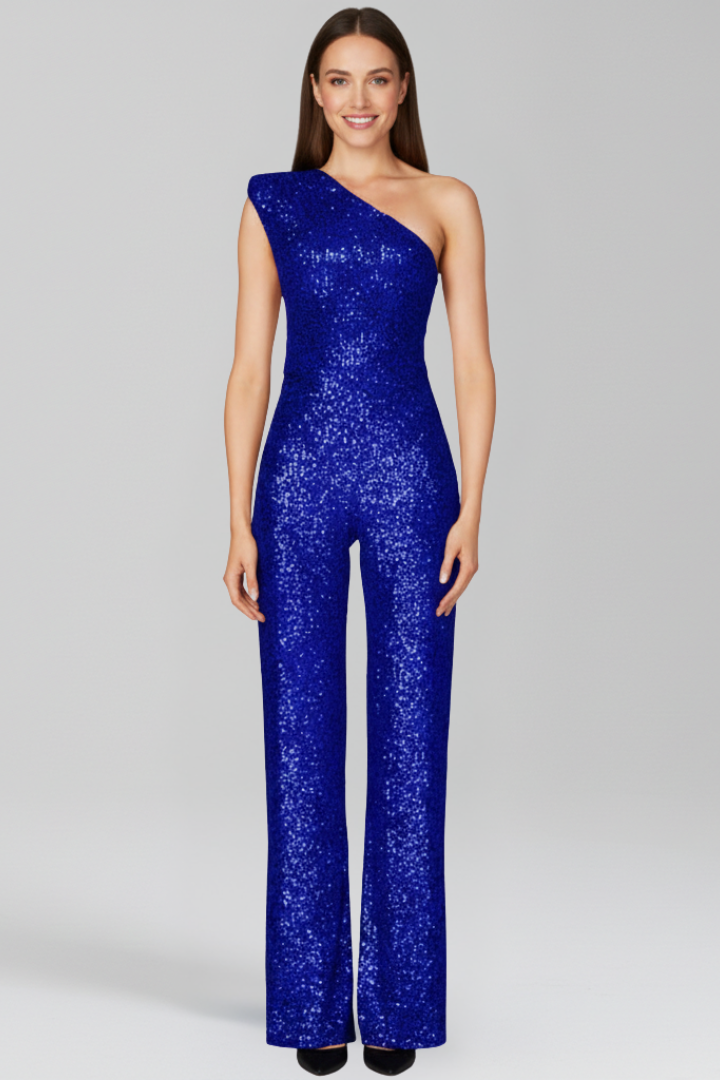 Women’s Jumpsuit with Strapless Neckline and Textured Surface