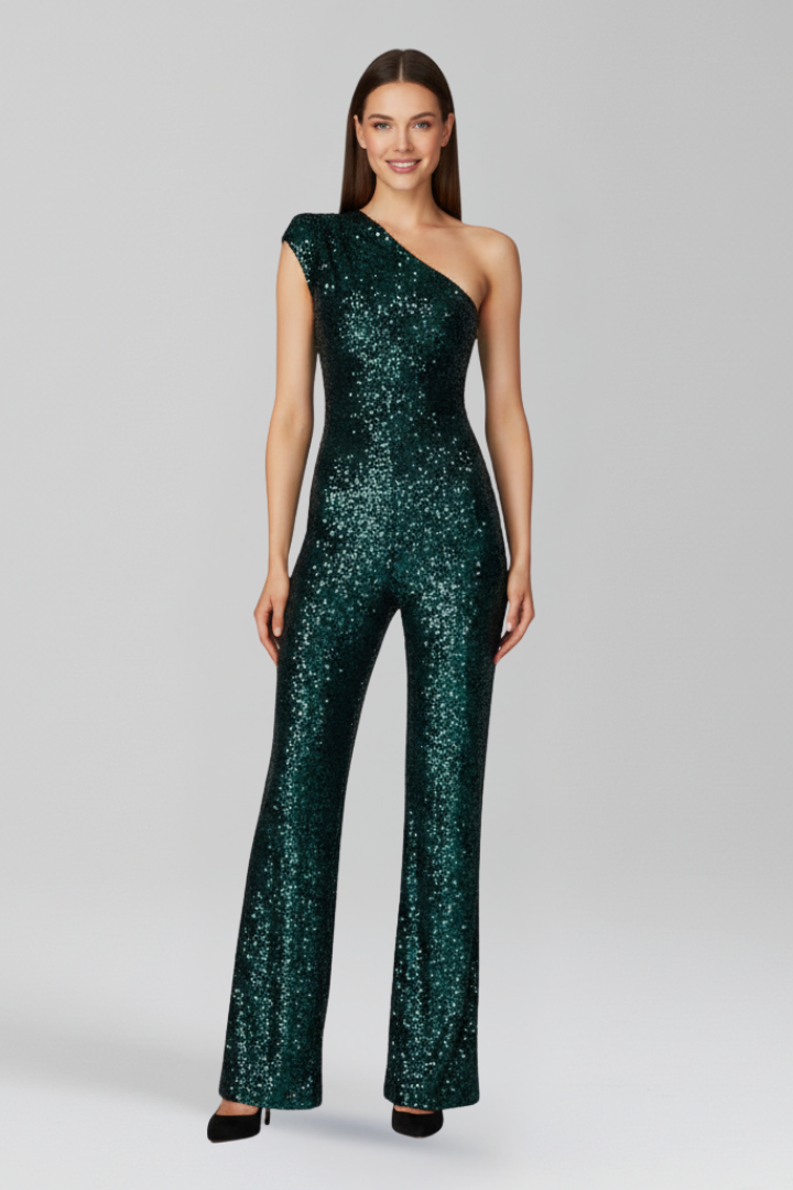 Women’s Jumpsuit with Strapless Neckline and Textured Surface
