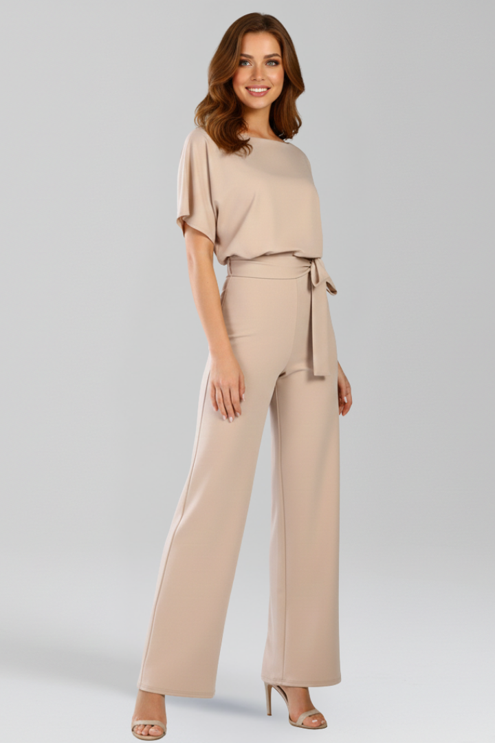 Women’s Jumpsuit with Tie Belt and Wide Legs