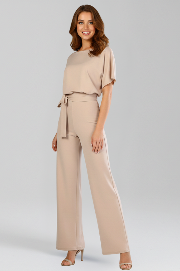 Women’s Jumpsuit with Tie Belt and Wide Legs