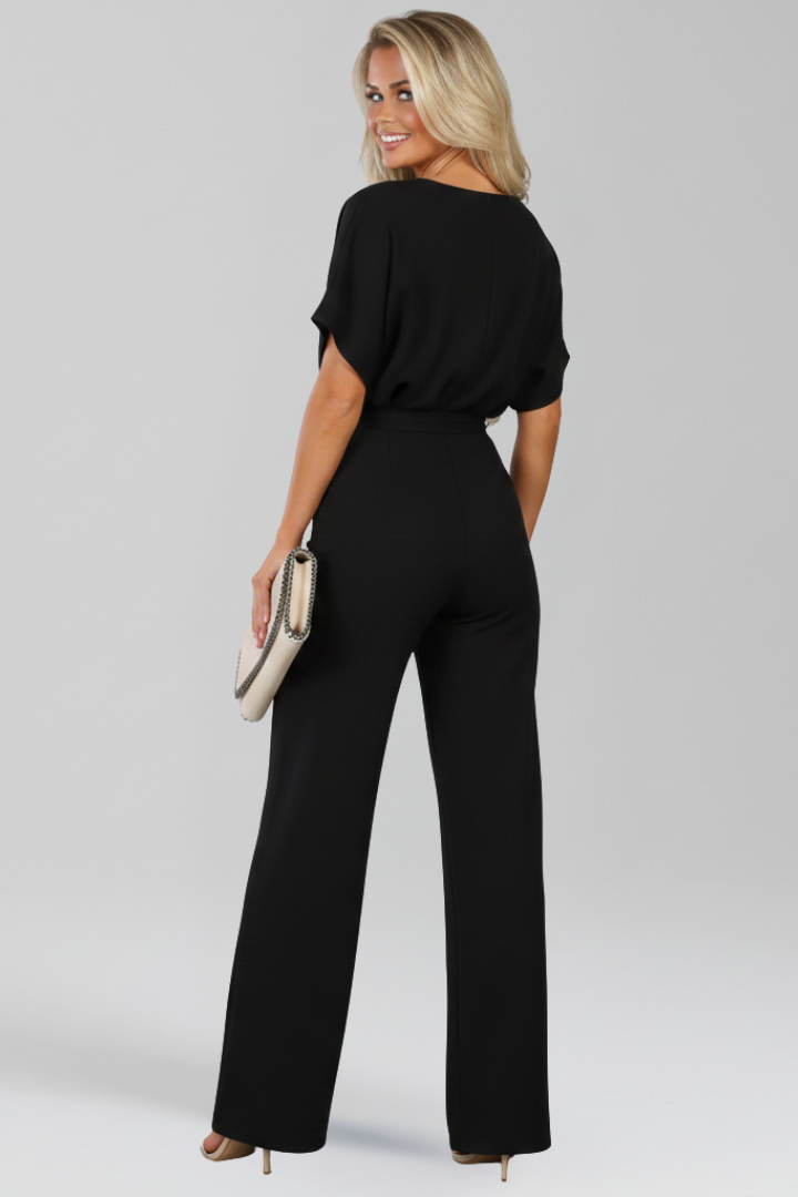 Women’s Jumpsuit with Tie Belt and Wide Legs