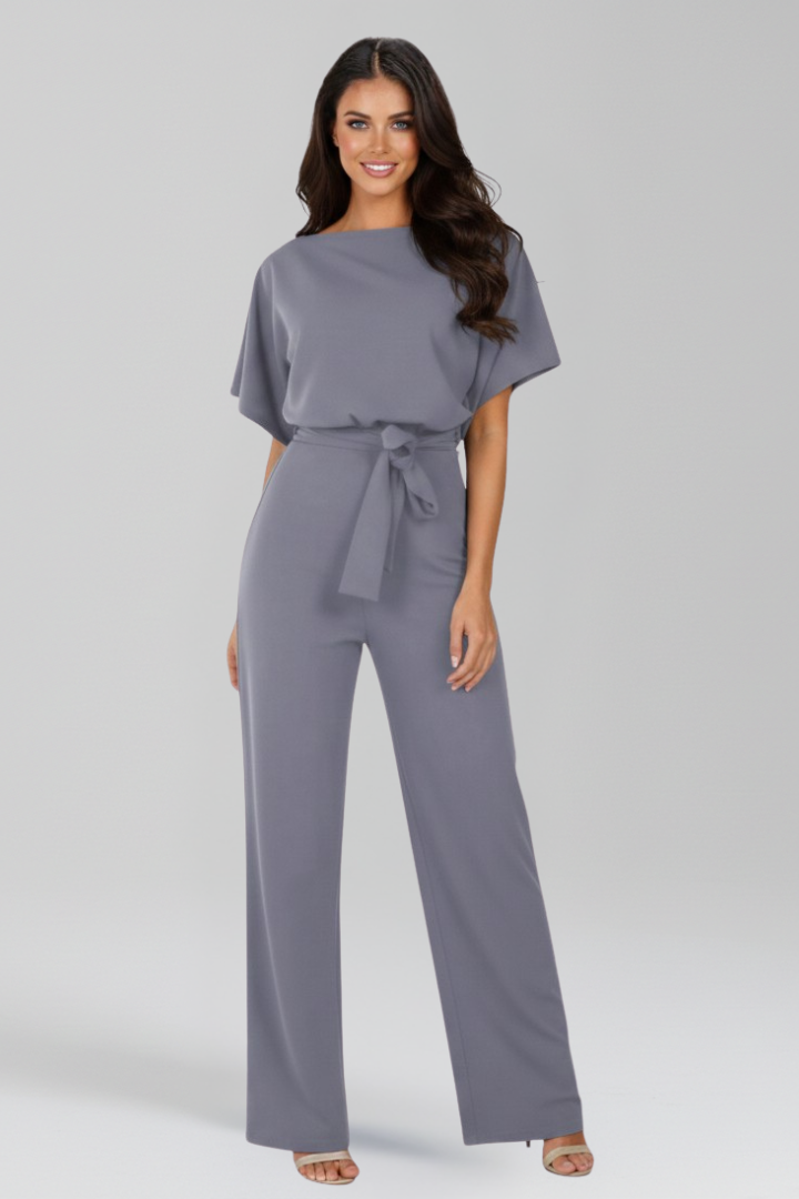 Women’s Jumpsuit with Tie Belt and Wide Legs