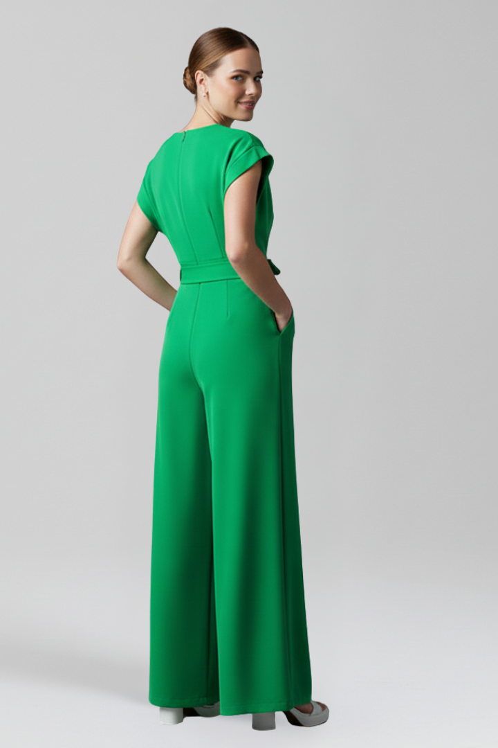 Women’s Jumpsuit with V-Neckline and Wide Legs
