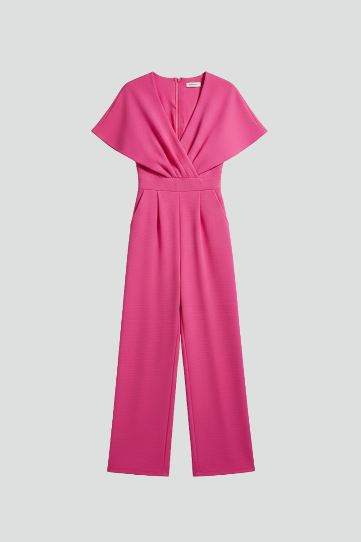 Women’s Jumpsuit with V Neckline and Wide Legs