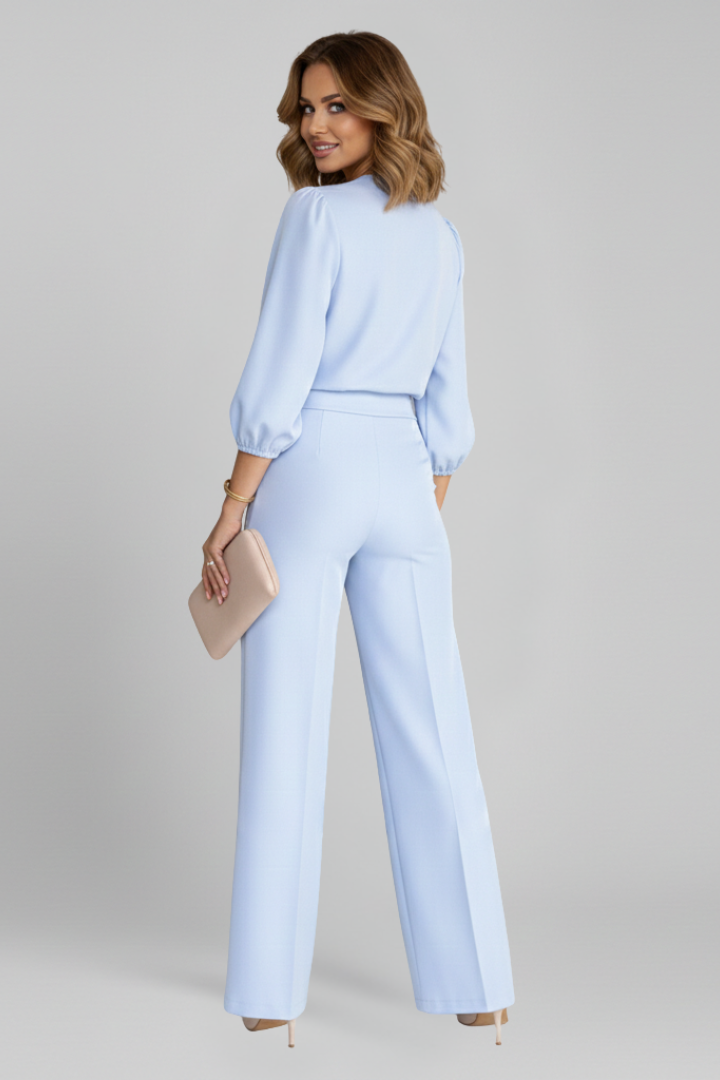 Women’s Jumpsuit with V Neckline and Wide Legs