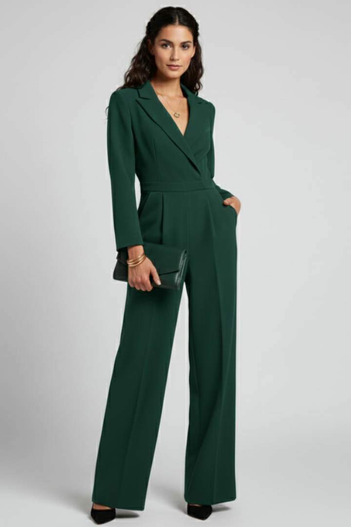 Women’s Jumpsuit with Wrap Front and Defined Waist
