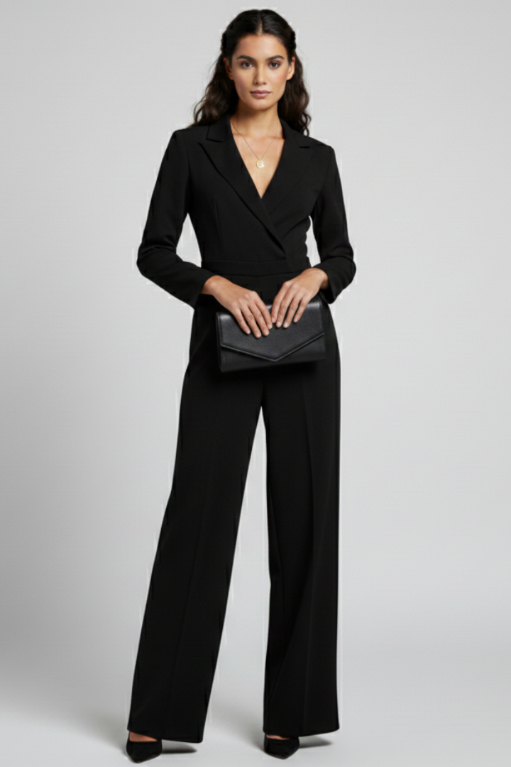 Women’s Jumpsuit with Wrap Front and Defined Waist