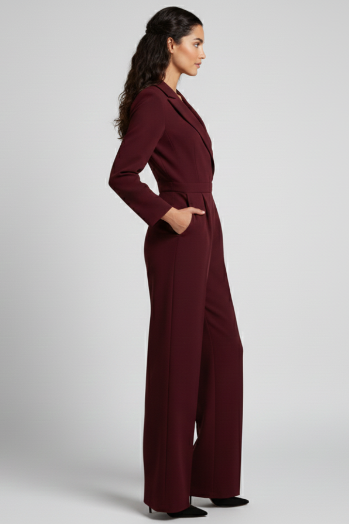 Women’s Jumpsuit with Wrap Front and Defined Waist