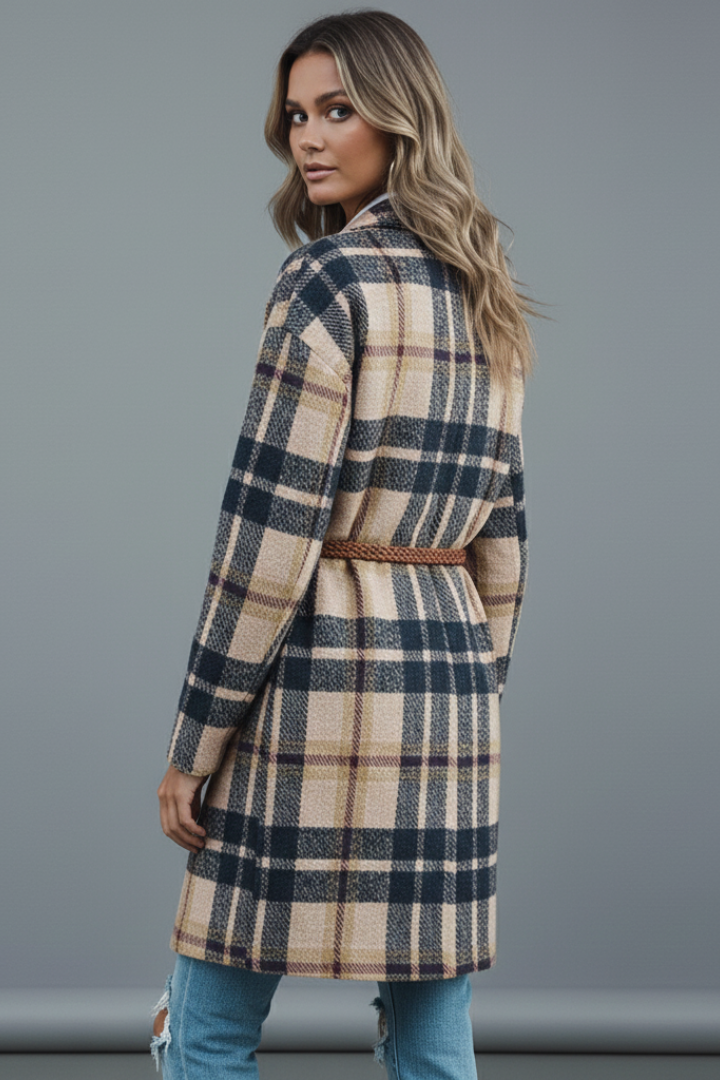 Women’s Long Coat with Buttons and Lapel