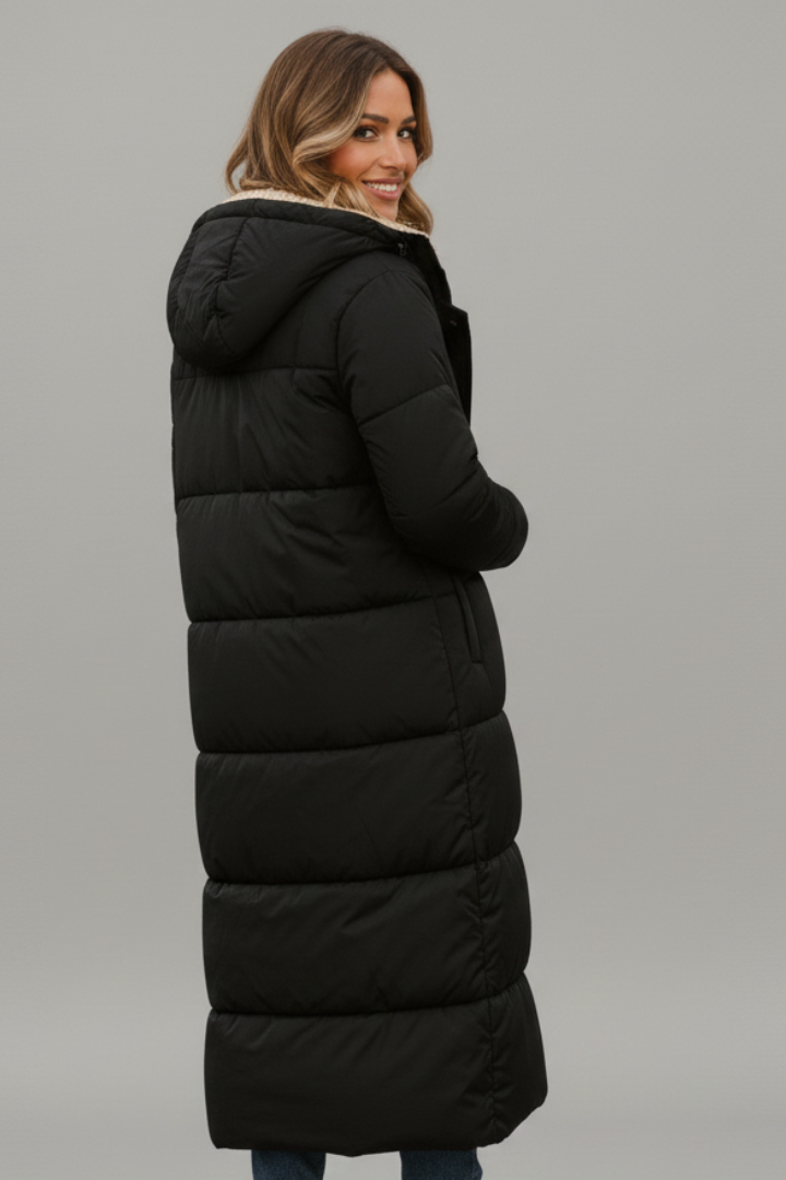 Women’s Long Coat with Hood and Zip