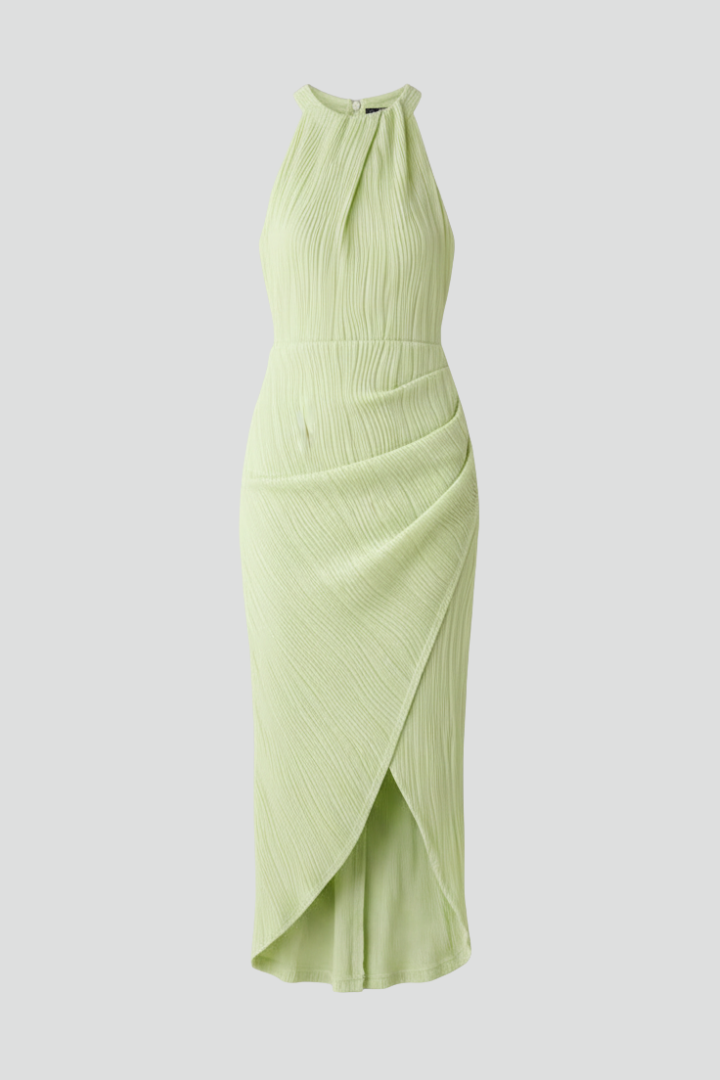 Women’s Long Dress with Halter Neck and Side Slit