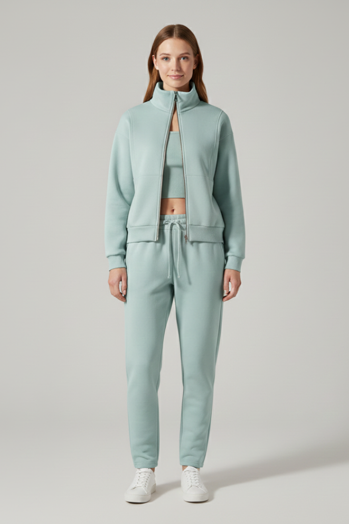 Women’s Lounge Set with Half Zip and Jogger Trousers