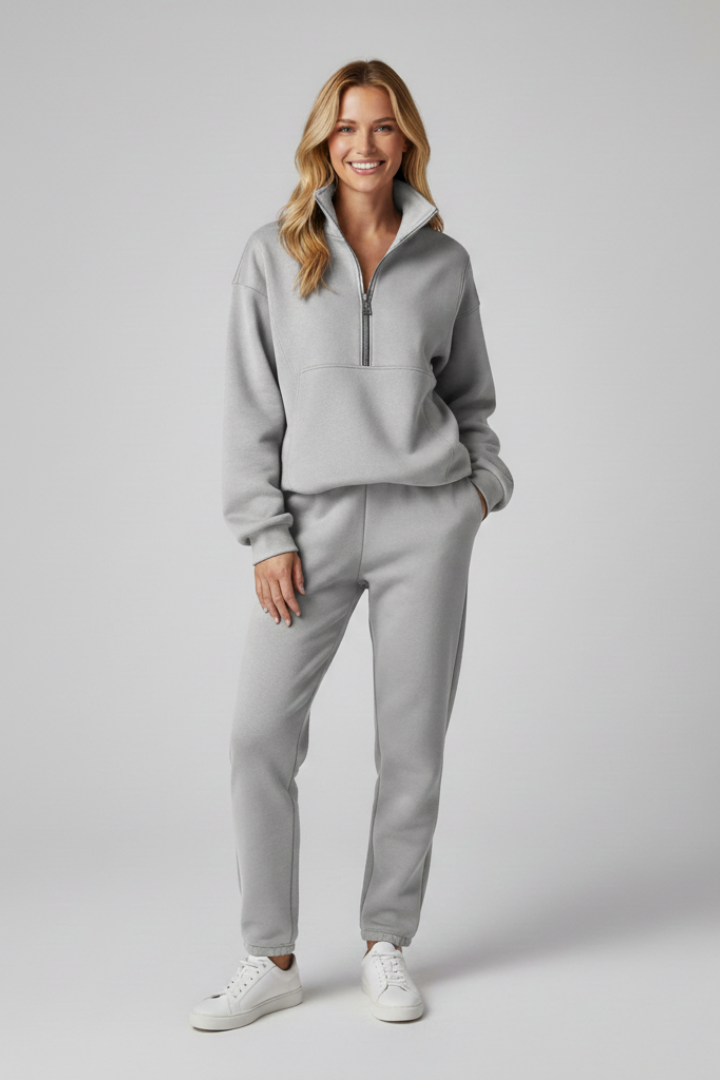Women’s Lounge Set with Half Zip and Jogger Trousers