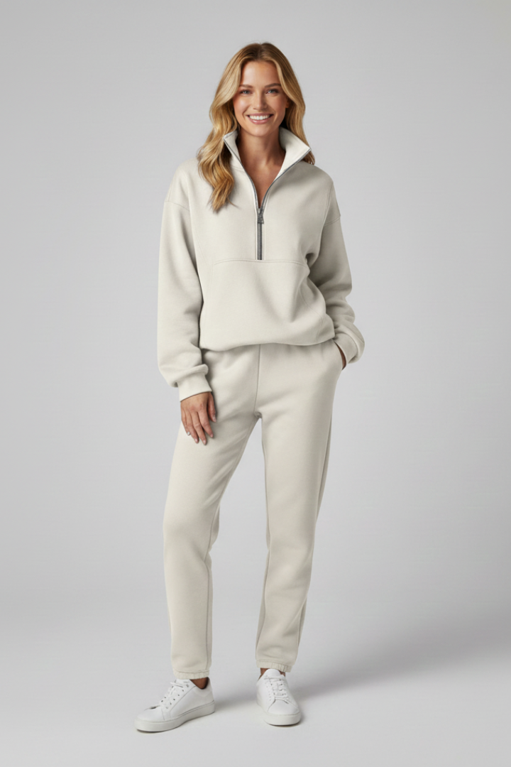 Women’s Lounge Set with Half Zip and Jogger Trousers