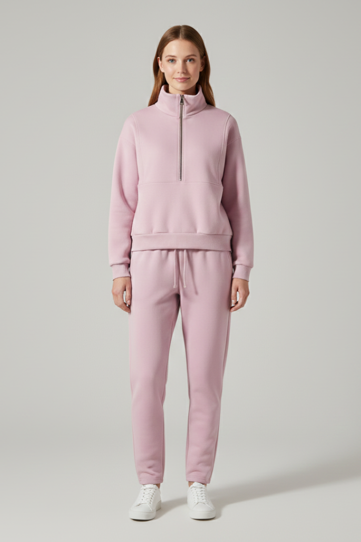 Women’s Lounge Set with Half Zip and Jogger Trousers