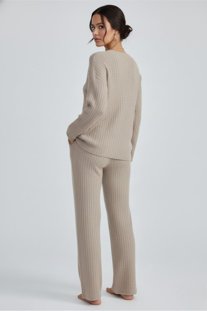 Women’s Lounge Set with V Neck Pullover