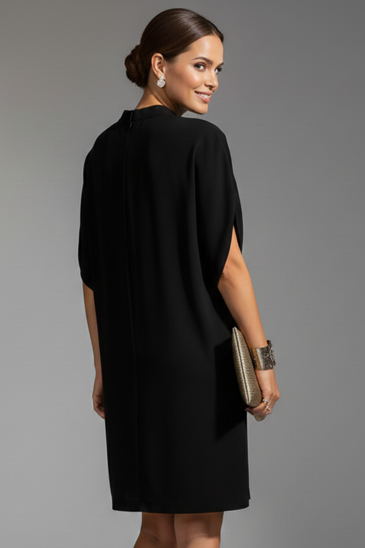 Women’s Mini Dress with Mock Neck and Slit Sleeves