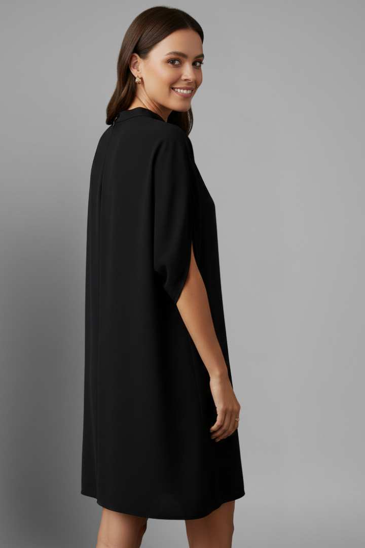 Women’s Mini Dress with Mock Neck and Split Sleeves