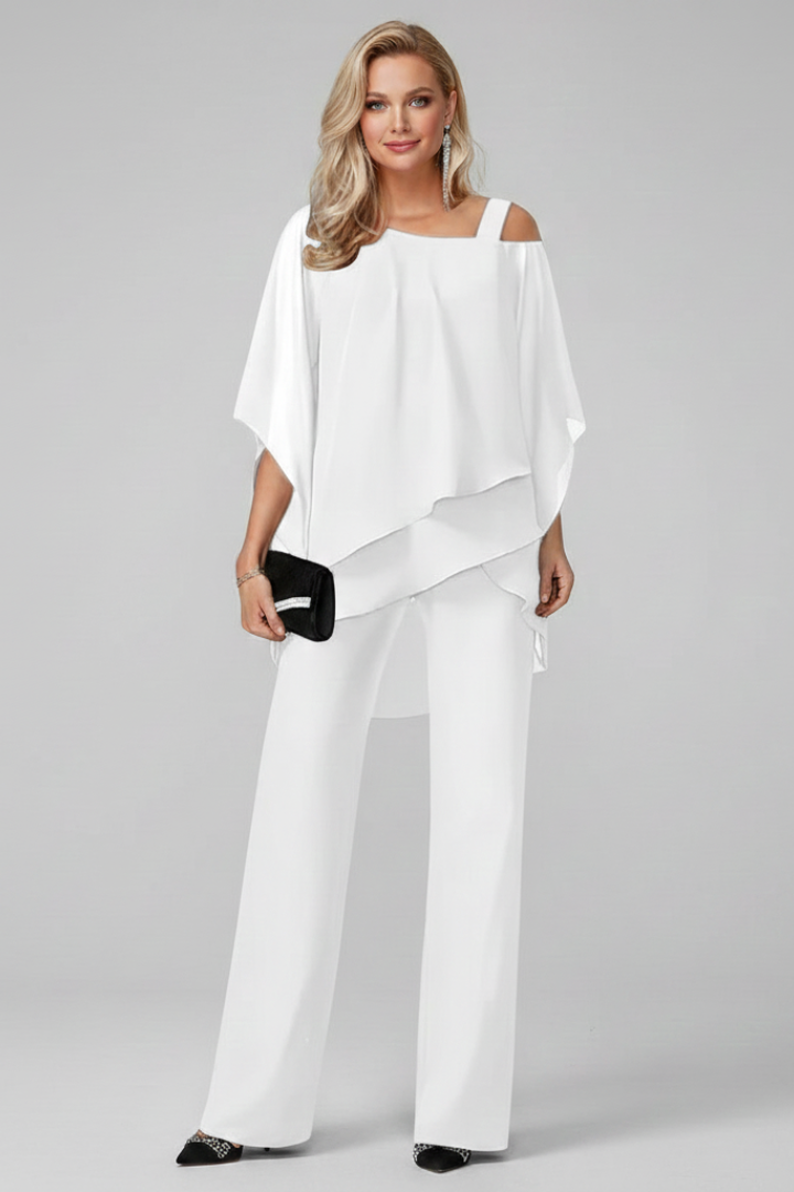 Women’s Off-Shoulder Jumpsuit with Elasticated Waistband and Flowing Fit