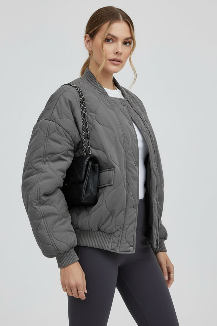 Women’s Oversized Quilted Bomber Jacket