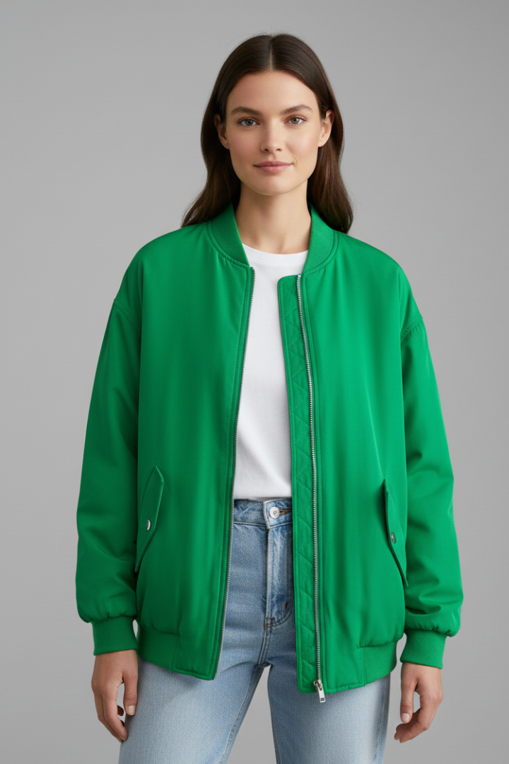 Women’s Oversized Zip Jacket with Pockets