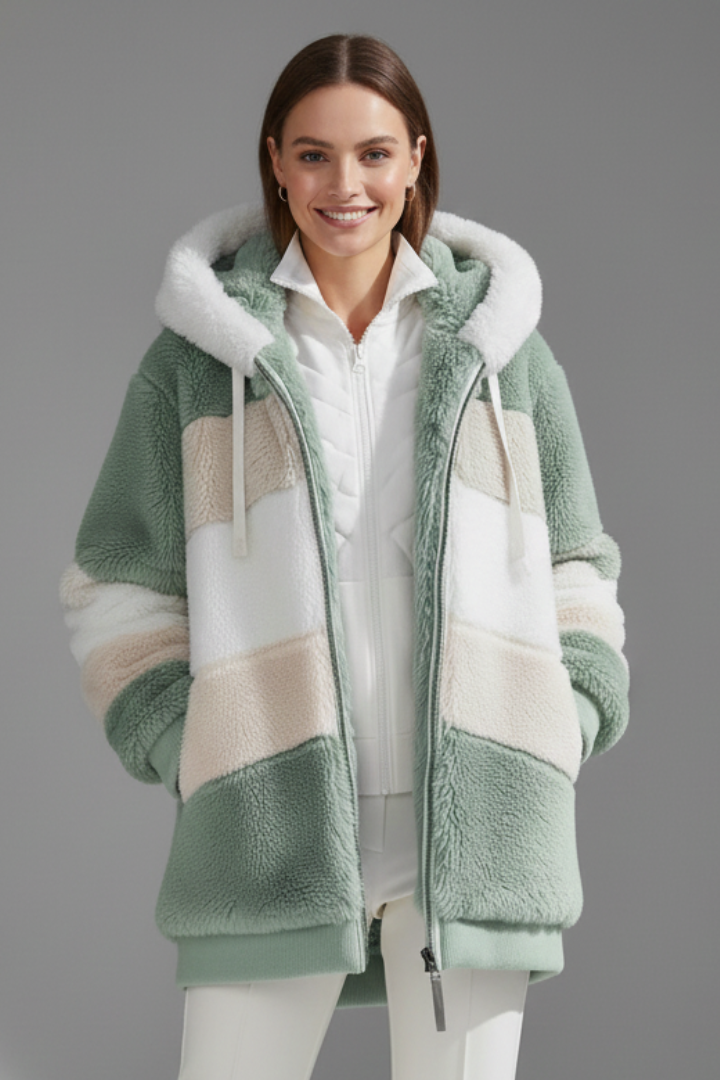 Women’s Padded Coat with Zip Closure and Hood