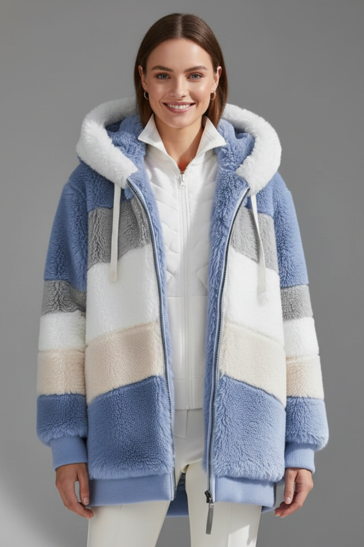 Women’s Padded Coat with Zip Closure and Hood