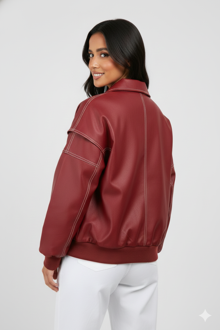 Women’s Padded Jacket with Zip and Long Sleeves