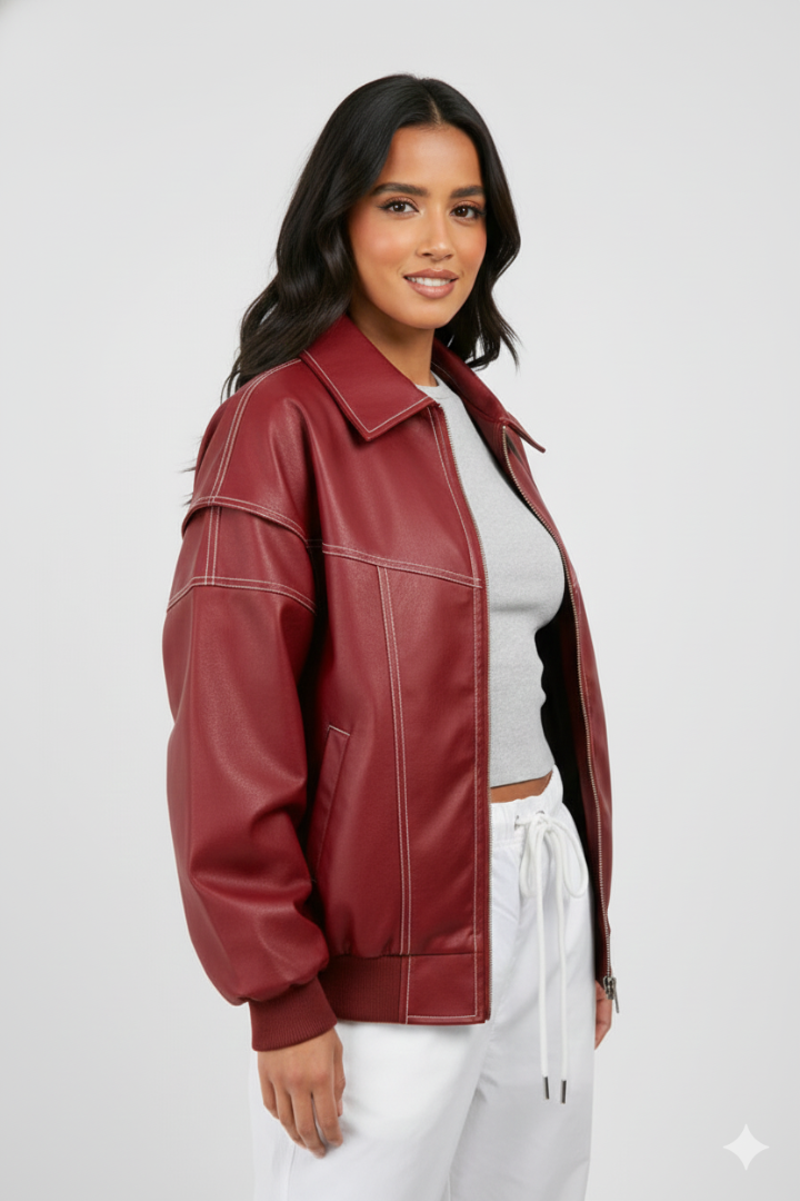 Women’s Padded Jacket with Zip and Long Sleeves