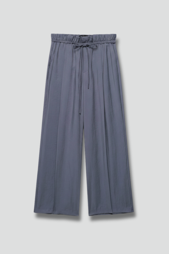Women’s Palazzo Trousers with Elastic Waist and Wide Legs