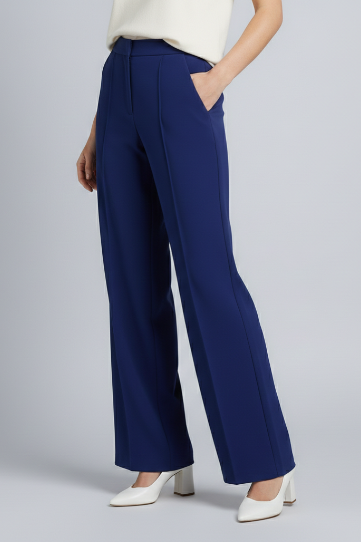 Women’s Palazzo Trousers with High Waist and Pleats