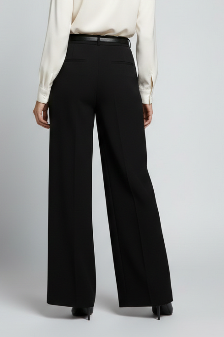 Women’s Palazzo Trousers with High Waist and Tie Belt