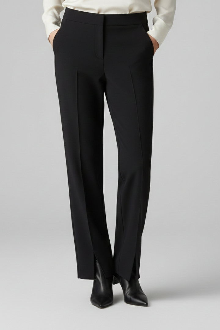 Women’s Palazzo Trousers with Side Slits and Wide Legs