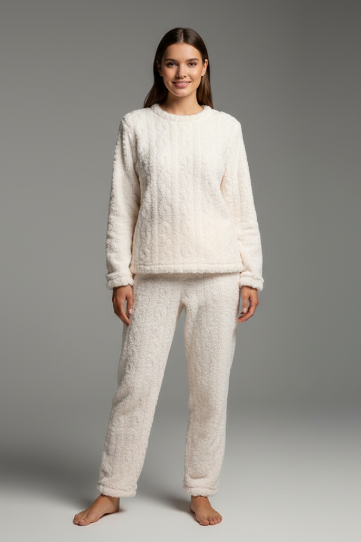 Women’s Pyjama Set with Round Neck and Elastic Waist