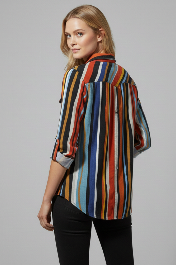 Women’s Shirt with Button Closure and Long Sleeves