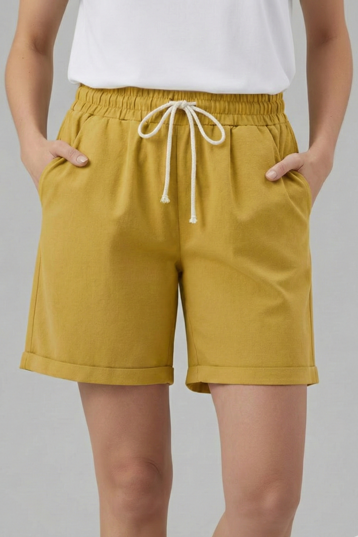 Women’s Shorts with Drawstring Waist and Side Pockets