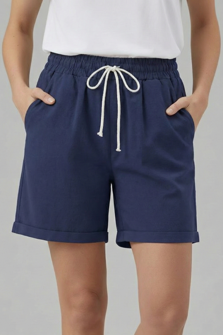 Women’s Shorts with Drawstring Waist and Side Pockets
