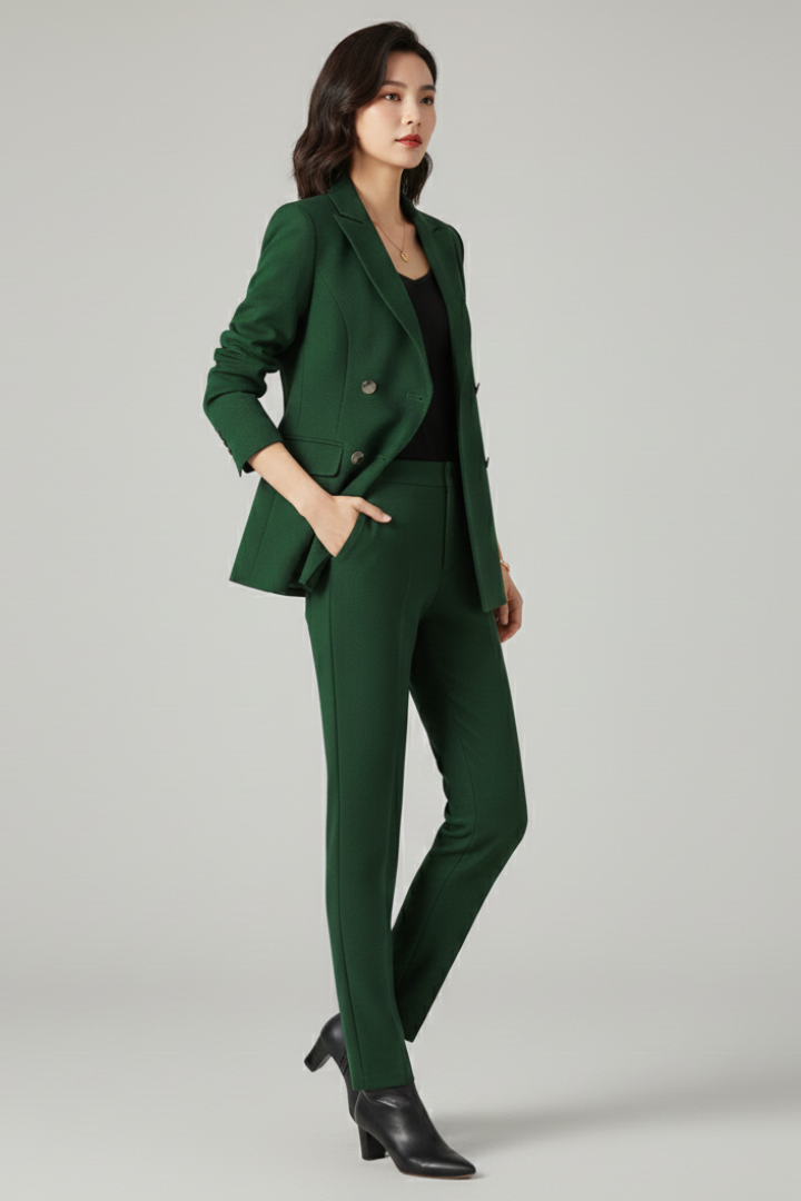 Women’s Suit Set with Blazer and Straight-Leg Trousers