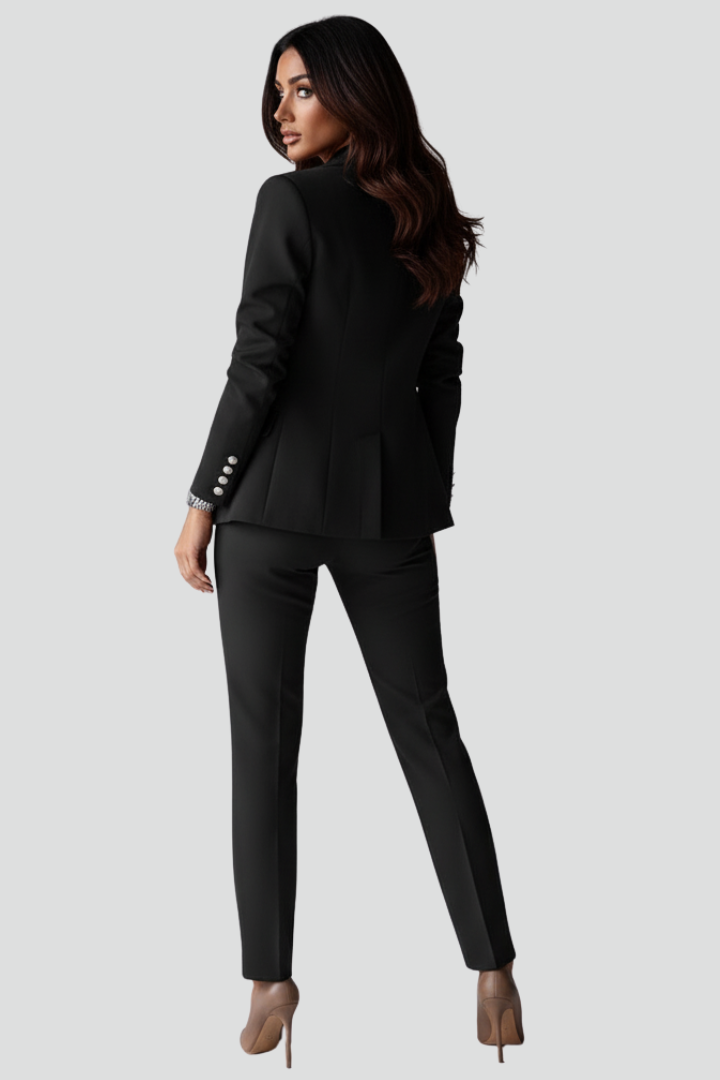 Women’s Suit Set with Blazer and Straight Trousers