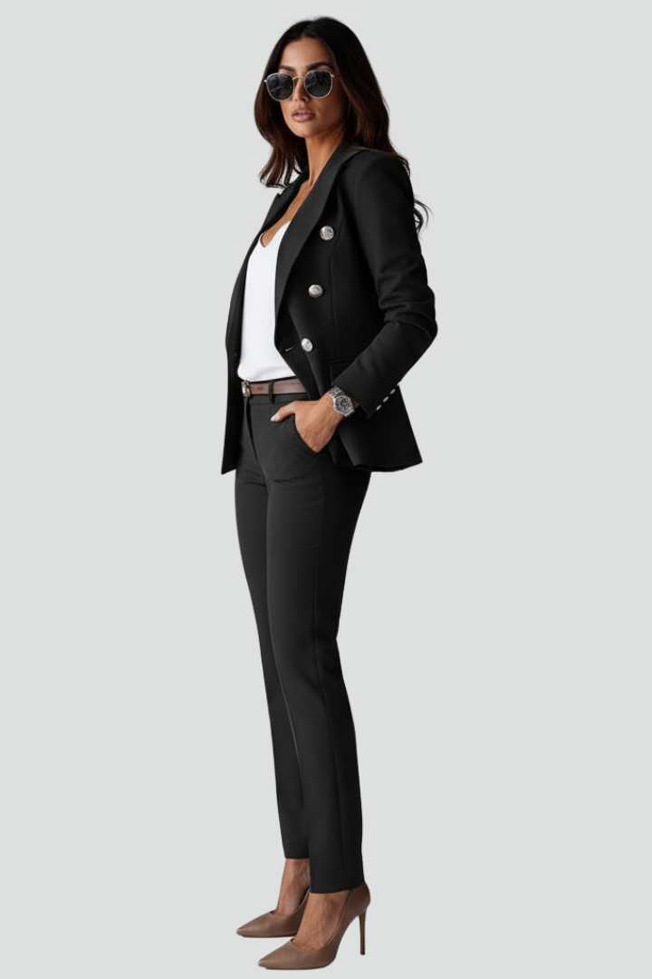 Women’s Suit Set with Blazer and Straight Trousers
