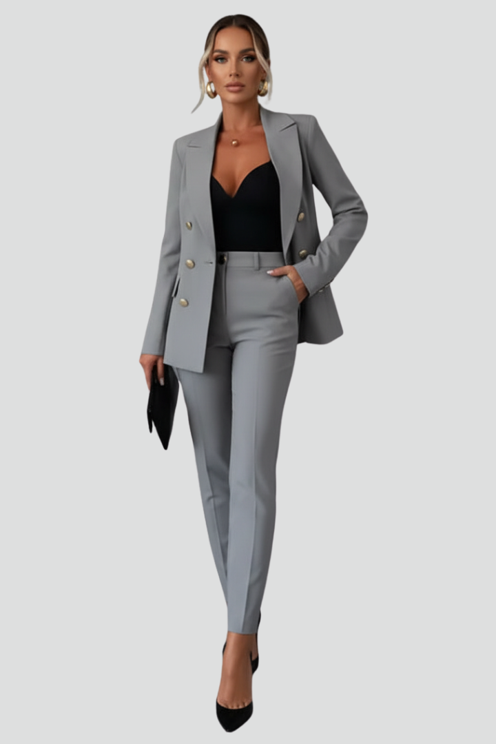 Women’s Suit Set with Blazer and Straight Trousers