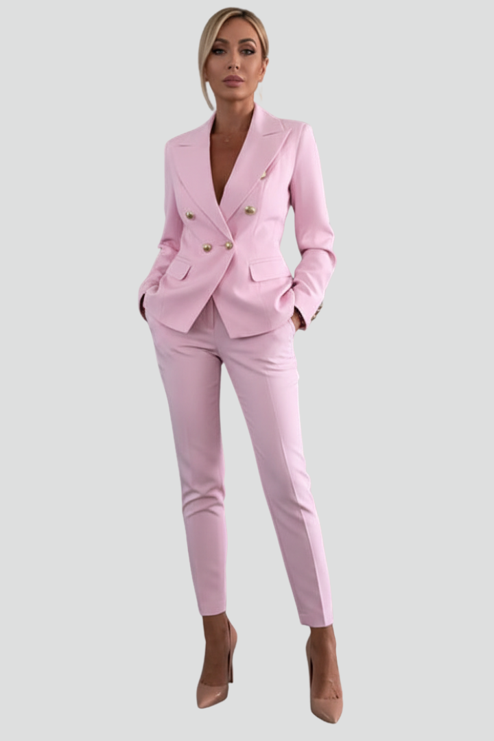 Women’s Suit Set with Blazer and Straight Trousers