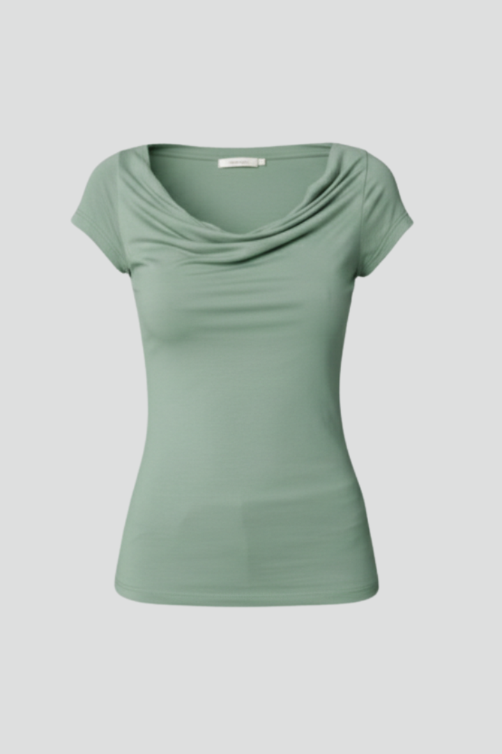 Women’s T-Shirt with Cowl Neckline and Short Sleeves